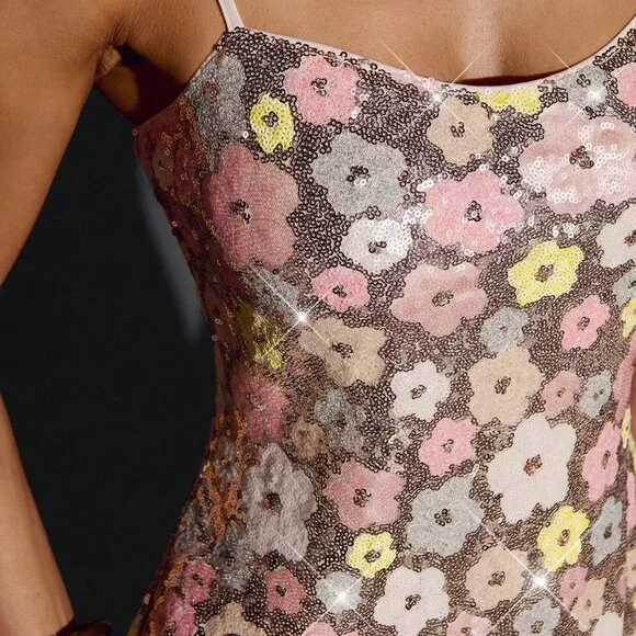 Multicolor Floral Women's Embroidered Elegant Long Dress - Picture 6 of 6